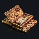 Wooden Chess, Checkers & Backgammon – 3-in-1 Set