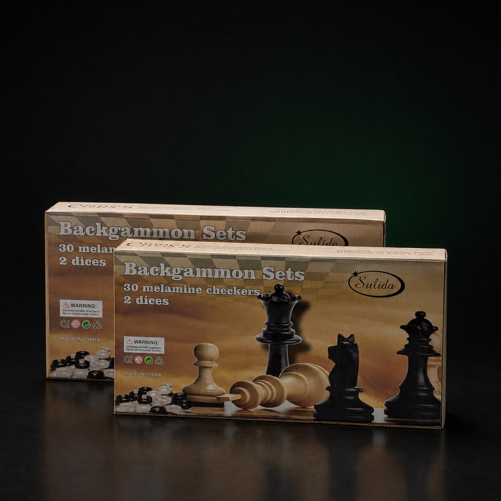 3-in-1 Chess Checkers & Backgammon Set